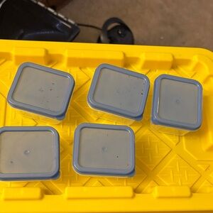 Set of Blue and Clear Storage Containers